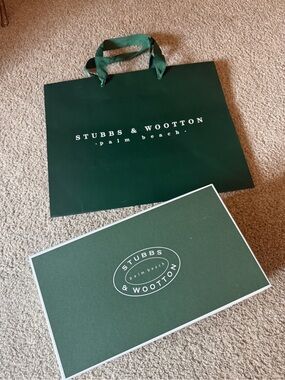 Stubs & Wootton shoe box, shopping bag, shoe horn, dust bags, cloth set